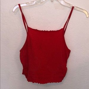 Red tank crop top